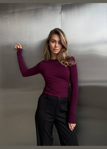 Жіночий базовий бордовий темно-синій білий чорний шоколадний лонгслів, кофта бургунді віскоза коричневий No Brand (322521568)