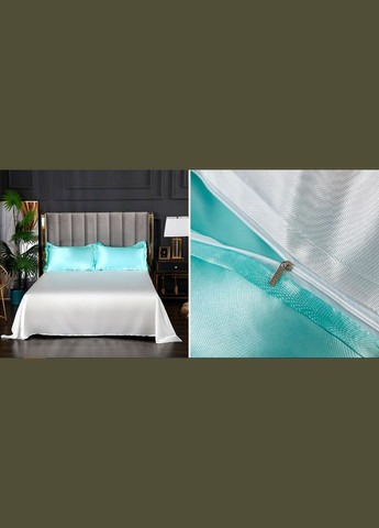 Атласна постільна білизна Сімейний Бірюзовий 150 x 210 наволочки 2 х 50х70 см, 2 х 70х70 см (141419-03) No Brand (348095336)