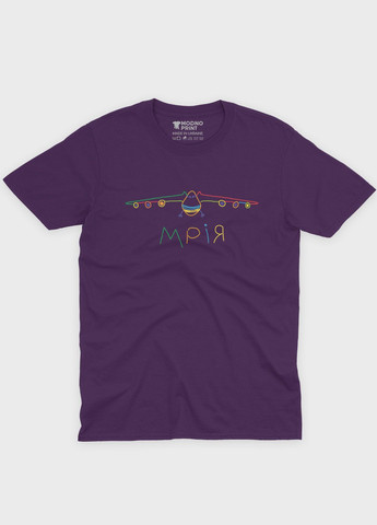 Фиолетовая демисезонная футболка для девочки с патриотическим принтом мрия (ts001-3-dby-005-1-081-g) Modno