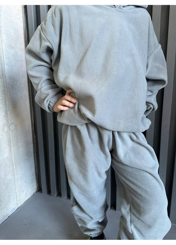 Сірий демісезонний костюм базовий дитячий унісекс,двосторонній фліс,не кпшлатиться,не линяє,кофта з капюшоном та штани Україна