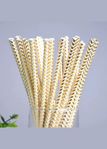 Коктейльные трубочки с геометричным принтом 25 штук 20 см золотистий Jannet трубочка (333969028)