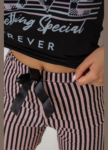 Чорна піжама жіноча з принтом Ager 243R0143