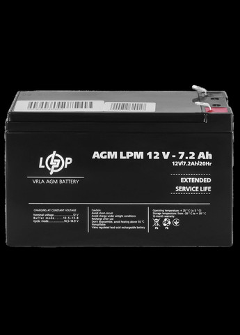Акумулятор AGM LPM 12V 7.2 Ah LogicPower (279554290)