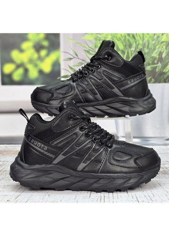 Черные повседневные зимние кроссовки зимние на меху подростковые Sayota