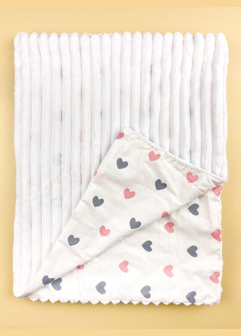 Набор 3в1 в КОЛЯСКУ №27 Сердечки розовато-серые с пледом RoyalBaby (335081789)