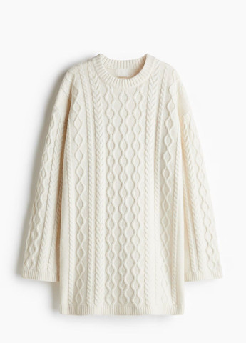 Молочное платье H&M однотонное