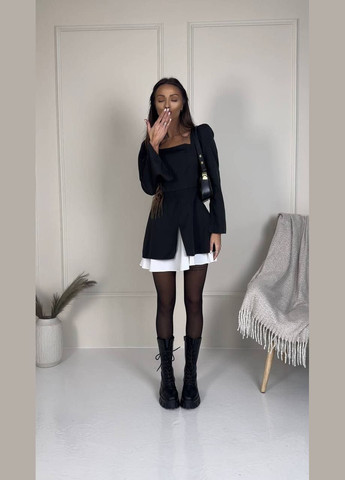 Черное кэжуал классическое мини платье Adelante