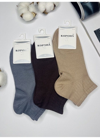 Комбинированные носки набор 3 пары кашемировые короткие Корона (360898022)