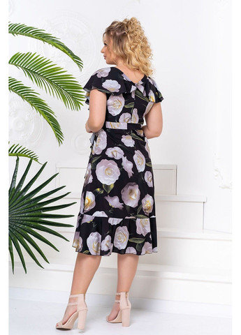 Черное летнее платье запах софт 20093 черное Tanita-Romario