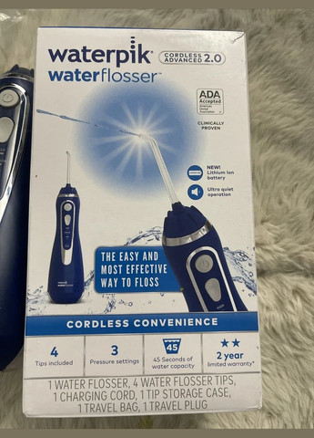 Два портативних іригатори WP-583 Cordless Advanced 2 шт (синій і білий) Waterpik (328295727)