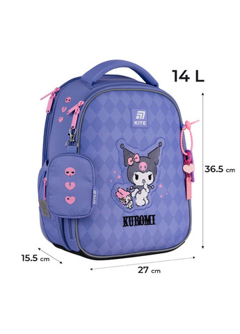 Шкільний набір Education Kuromi SET_HK25-555S-2 (рюкзак, пенал, сумка для взуття) Kite (360534879)