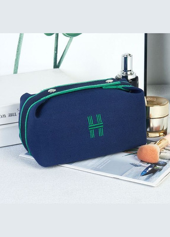 Текстильна зручна косметичка у стилі Hermès унісекс синя No Brand (324796284)
