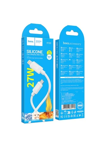 Кабель X122 Benefit PD27W silicone charging data cable iP White (6942007662178) Hoco (399456013)