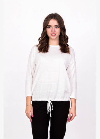 Белый демисезонный свитер нарядный женский 92019 полоска трикотаж люрекс белый Актуаль