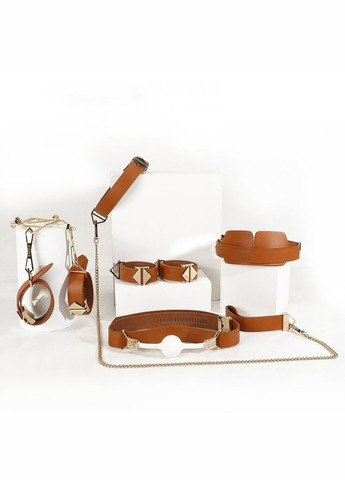 Набір девайсів для БДСМ, натуральна шкіра та метал,, 7 предметів - CherryLove Lockink (296623723)