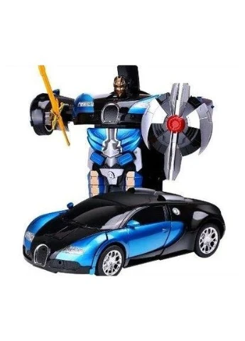 Машинка Трансформер Bugatti Size 18 см Robot Car синя з пультом Digital (391022811)