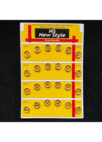 D=10мм, пришивні застібки-кнопки для одягу Sindtex 24шт метал колір золото Plus-plus (352745695)