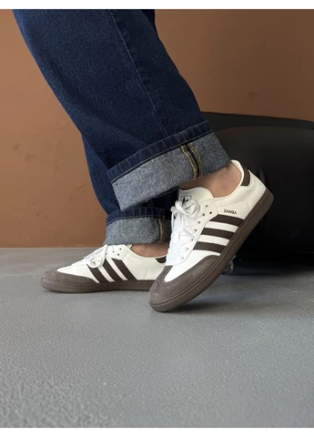 Бежевые летние кроссовки adidas samba beige/brown адидас самба No Brand