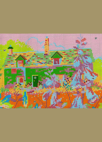 Набір для вишивання за нанесеною на канву схемою "Four season in the fieldspring". AIDA 14CT printed 33*33 см Joy Sunday (313614649)