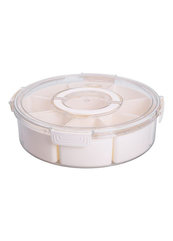 Контейнер для їжі з 9 відсіками пластиковий бежевий ланч-бокс для зберігання продуктів 3,5 л ProDobro (364190478)