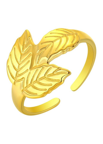 Классическое кольцо женское листочки золотого растения золотистое р регулируемый Fashion Jewelry (285110662)