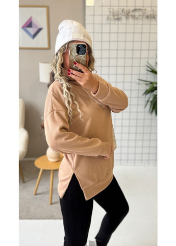 Бежевий демісезонний утеплений гольф з ангора рубчик | замір в описі DK/DL Мода без кордонів