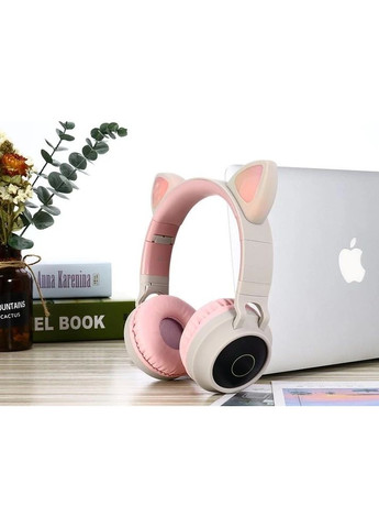 Бездротові Bluetooth-навушники котячі вушка Навушники W27 Cat ear headphones з мікрофоном сіро-рожеві Hoco (353497636)