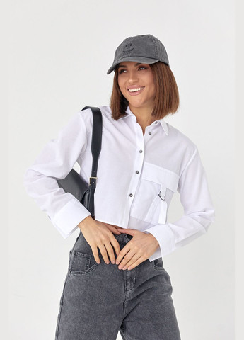 Укорочена жіноча сорочка з накладною кишенею Liton (296658593)