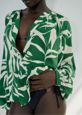Темно-зеленая летняя блузка H&M