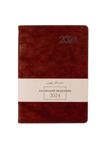 Дневник датированный 2024 год, А5 формата коричневый, Case интегральная обложка Leo Planner (281999572)