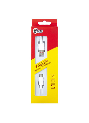 Дата кабель (m481582) DENGOS USB 2.0 AM to USB-C 1.0m 6A white (367065489)