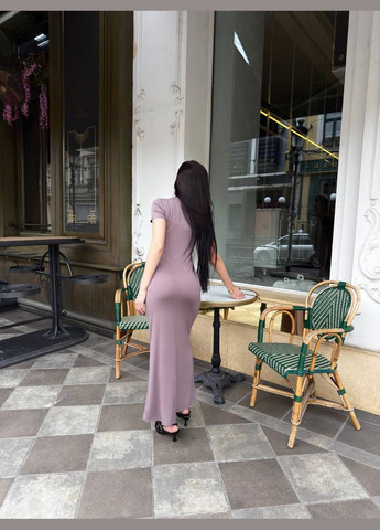 Темно-бежева повсякденний приталена сукня максі довжини MonCher