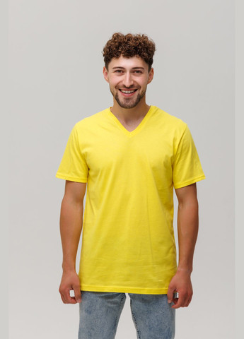 Жовта футболка чоловіча v-подібна Наталюкс 12-1316