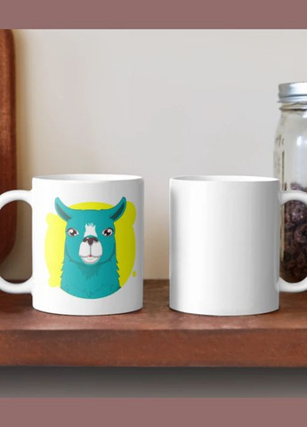 Чашка керамическая кружка с принтом Лама Лапочка Белая 330 мл Orca (317320515)