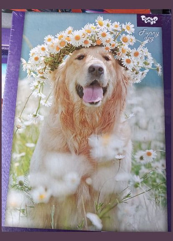 Пазлы 500 элементов Funny dog Собака в венке из ромашек Пазлы для взрослых 500 деталей C50015-12 Danko Toys (315035386)