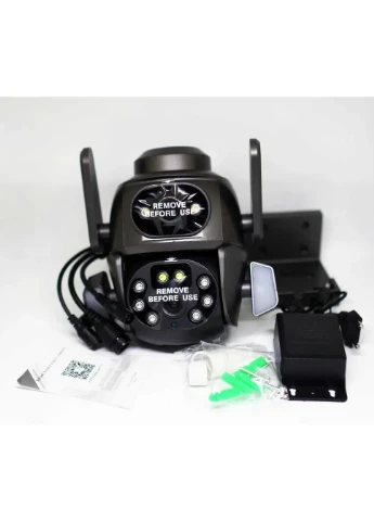 IP камера відеоспостереження Q821 (CareCamPro APP) Wi-Fi 4MP 2 об'єктива 4-кратний зум Black (3_08090) No Brand (395876940)
