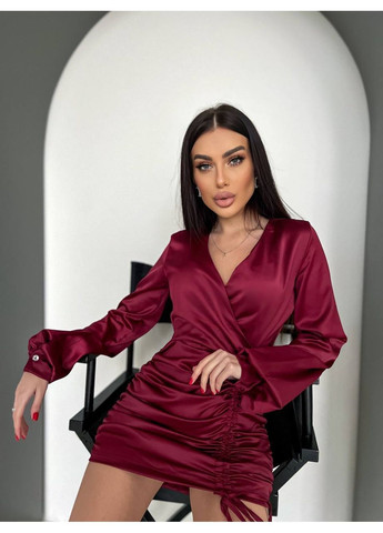 Бордова святковий, вечірня, кежуал жіноча сукня святкова Style Point однотонна