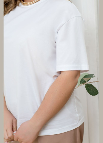 Біла літня базова котонова футболка з коротким рукавом No Brand