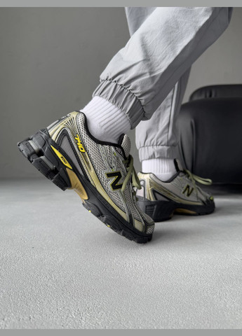 Серебряные демисезонные кроссовки мужские new balance 740 silver yellow black | нью беланс 740 серебряные No Brand