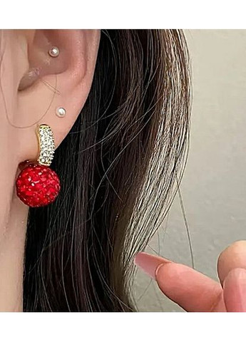 Сережки Красные подвески в стразах No Brand (362947750)