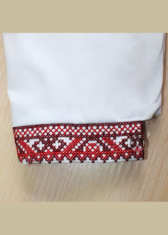 Белая вышиванка для мальчика с красным орнаментом. Козачок поплин (297214910)