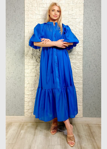 Синее праздничный, повседневный, кэжуал, коктейльное платье а-силуэт Mochy однотонное