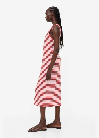 Білий повсякденний плаття, сукня H&M в смужку