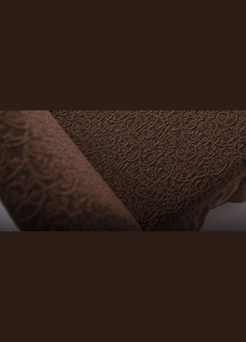 Жакардові чохли на стільці з оборкою (натяжні) набір 6-шт 402 Темно-коричневий Venera (268547753)