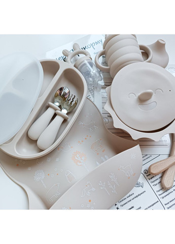 Набор детской посуды и девайсов для первого прикорма Беж Максимум 14 ед (0230) No Brand (368999850)