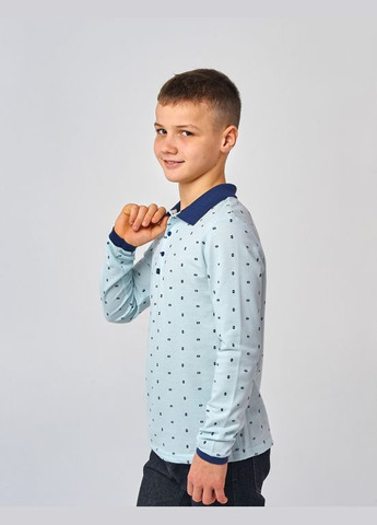 Футболка-поло (довгий рукав) Малюнок на блакитному Smil (298533325)