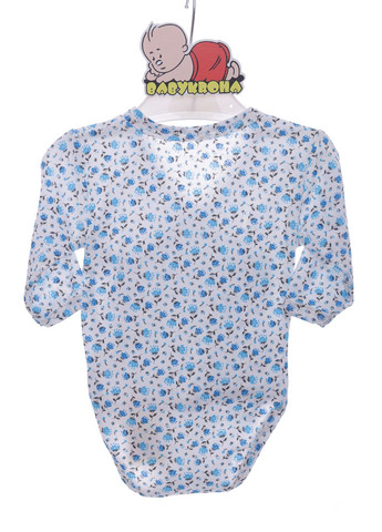 Боди с длинным рукавом кулир на кнопке в розочку белый 74 см (39698) BABYKROHA (297199696)