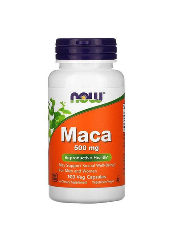 Мака 500 мг Maca для увеличения либидо и потенции мужчин и женщин 100 растительных капсул Now Foods (264648103)