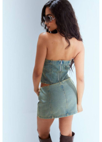 Топ-корсет petite vintage bleach wash зелений PrettyLittleThing (362264499)