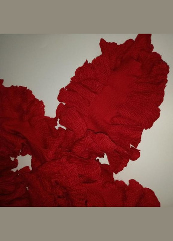 Шарф женский вязаный темно-красный фактурный с воланами+подарок No Brand (337359565)